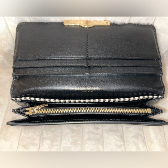 Henri Bendel Black Leather Wallet with Gold Accent - Picture 3 of 7